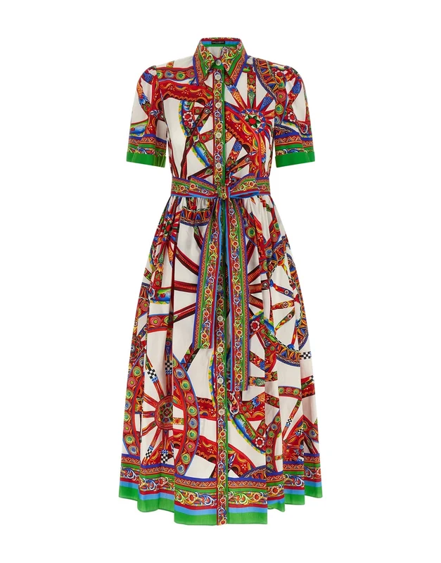 Dolce & Gabbana Carretto Print Midi Dress IT 44