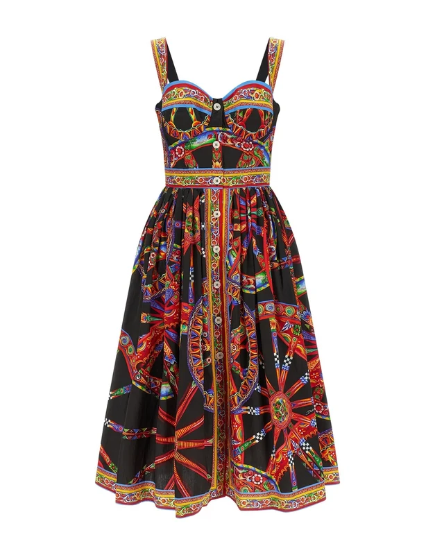 Dolce & Gabbana Carretto Print Midi Dress IT 38