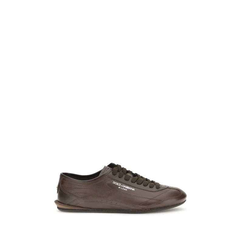 Dolce & Gabbana Brown Calf Leather Bos Taurus Low Top Sneakers EU44/US11