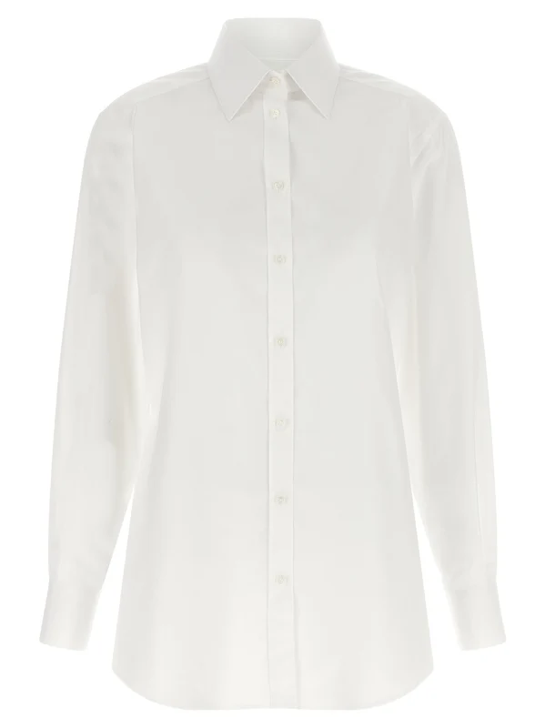 Dolce & Gabbana White Cotton Blouse IT42