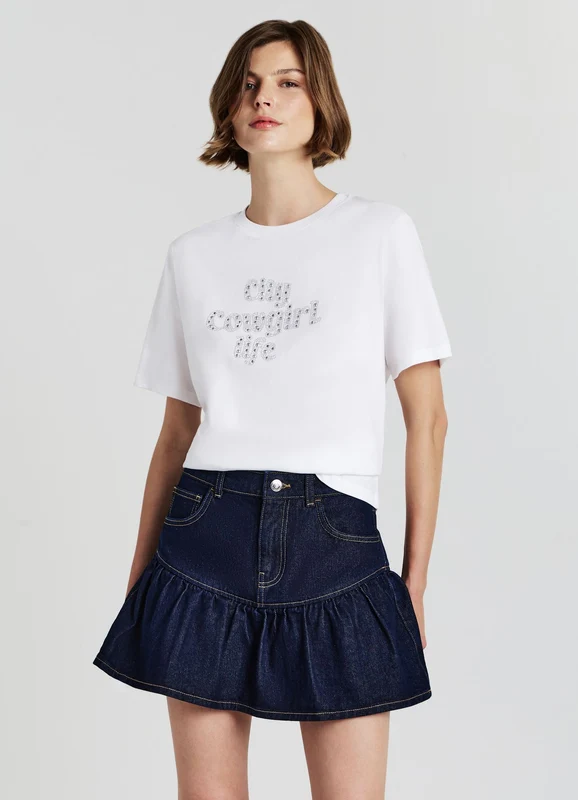 T-shirt scritta strass XXL
