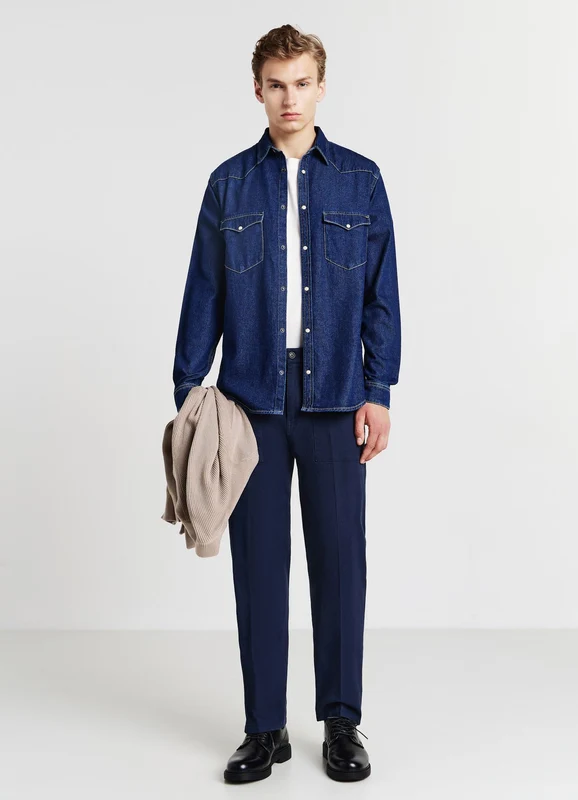 Camicia western in denim S
