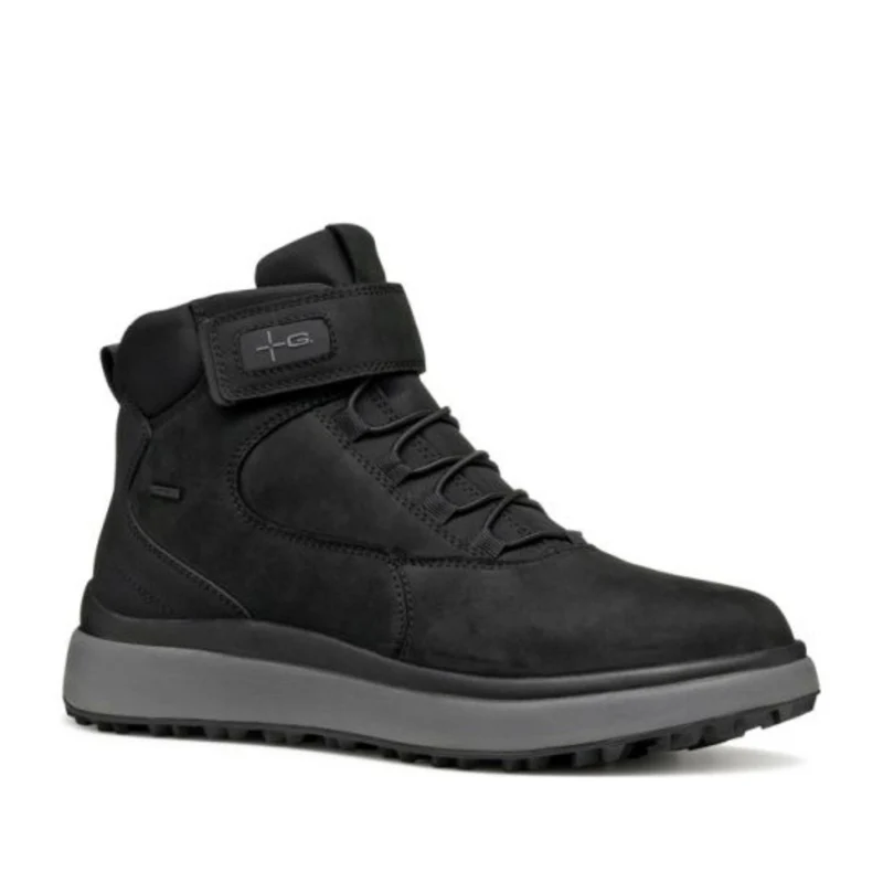 Geox Granito Black Minimalist Leather Ankle Boots EU 43