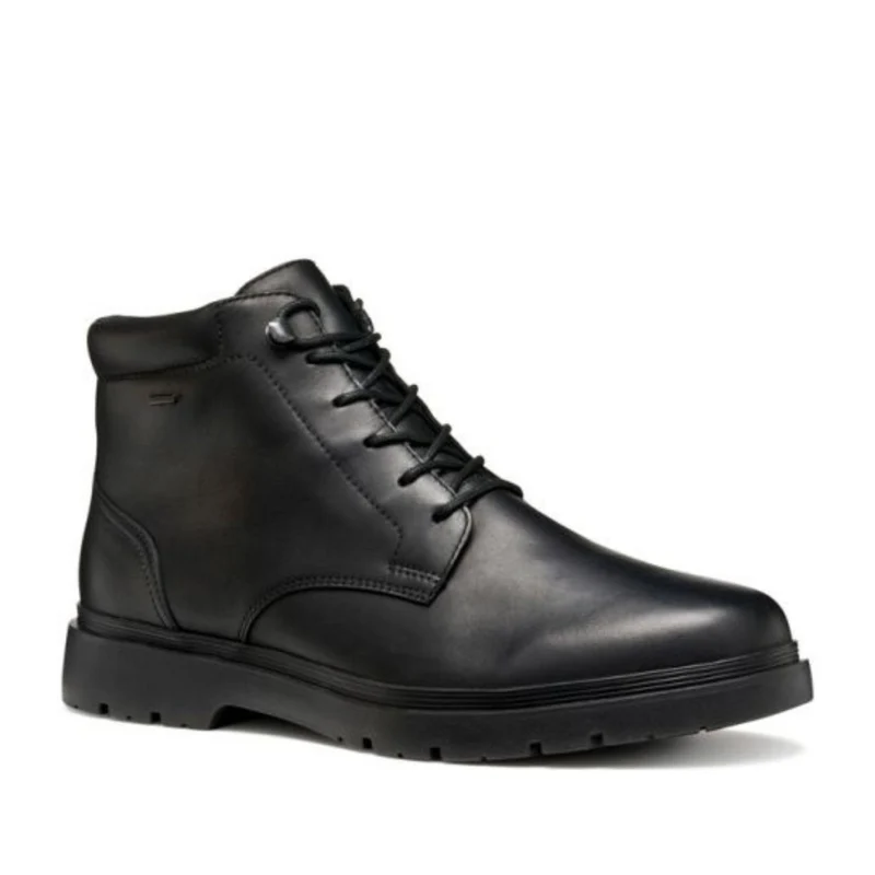 Geox Black Spherica Sleek Padded Collar Leather Boots EU 41