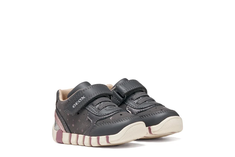 Geox Respira pantofi fete Iupidoo 18-26 Dark Grey/Silver 18