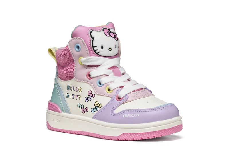 Geox Respira pantofi fete sport sneakers Washiba 28-33 Hello Kitty Pink/Multicolor 28