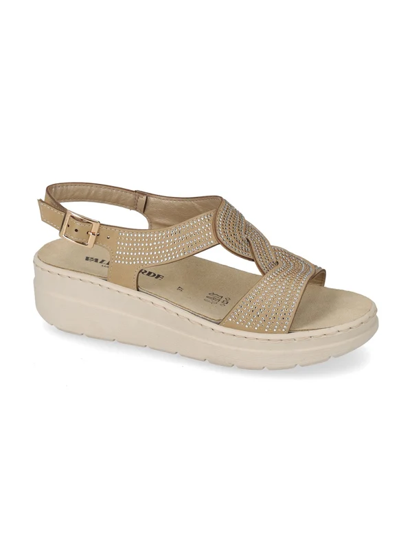 VALLE VERDE Sandalo Con Zeppa Donna - 55602 Beige 40
