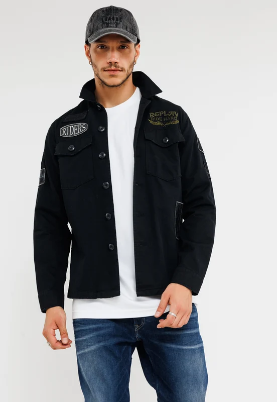 ג'קט גברים Riders עם רקמות בעיצוב ייחודי NAVY / M
