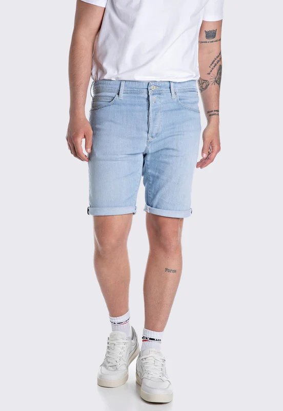 מכנסיים קצרים לגברים בצבע תכלת בהיר BLUE / 29