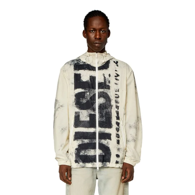 Jaqueta Diesel J-Warrett-Logo Giacca Branco- M