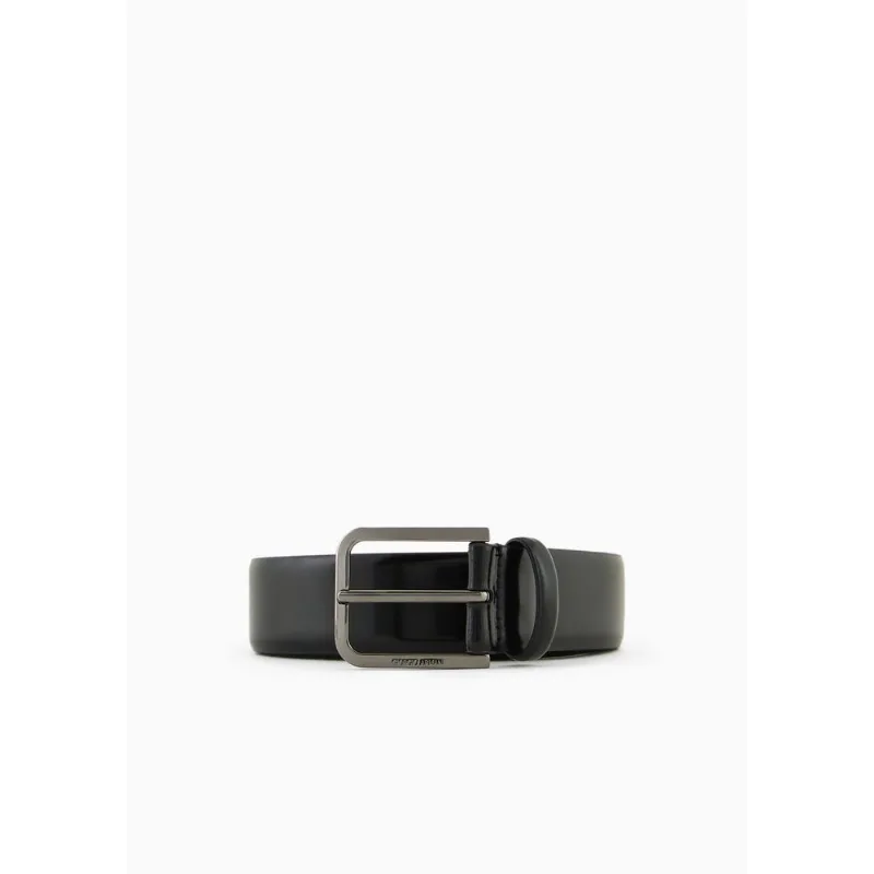 Cinto em Couro Escovado Preto - 90 cm