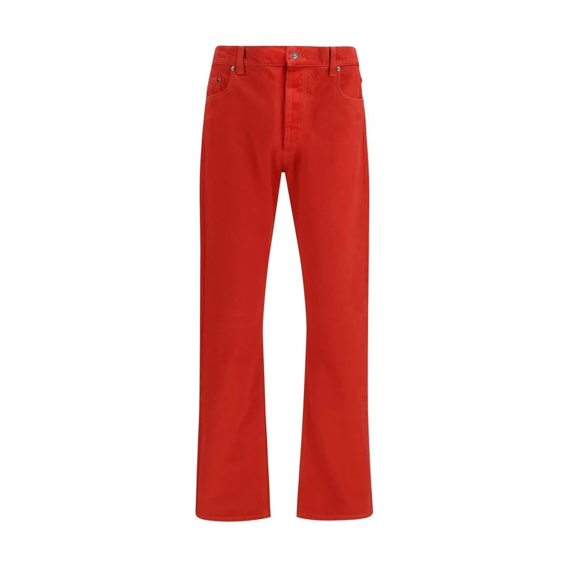 Versace Red Cotton Straight-Leg Jeans W32