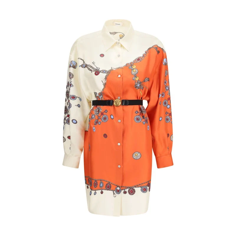Versace Orange Silk Casual Dress IT38 | S