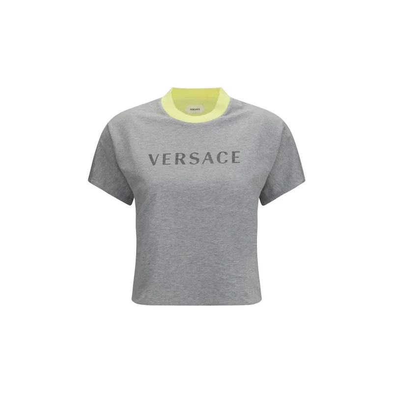 Versace Gray Cotton T-Shirt IT38 | S