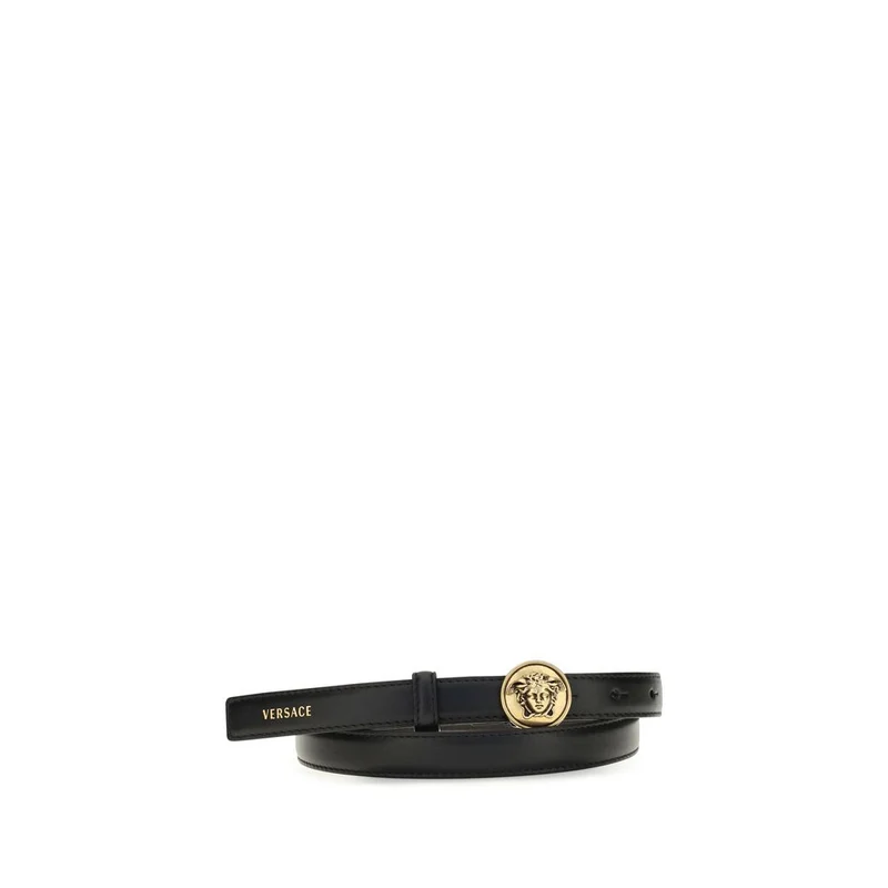Versace Black Calf Leather Bos Taurus Regular Belt 85 cm / 34 Inches