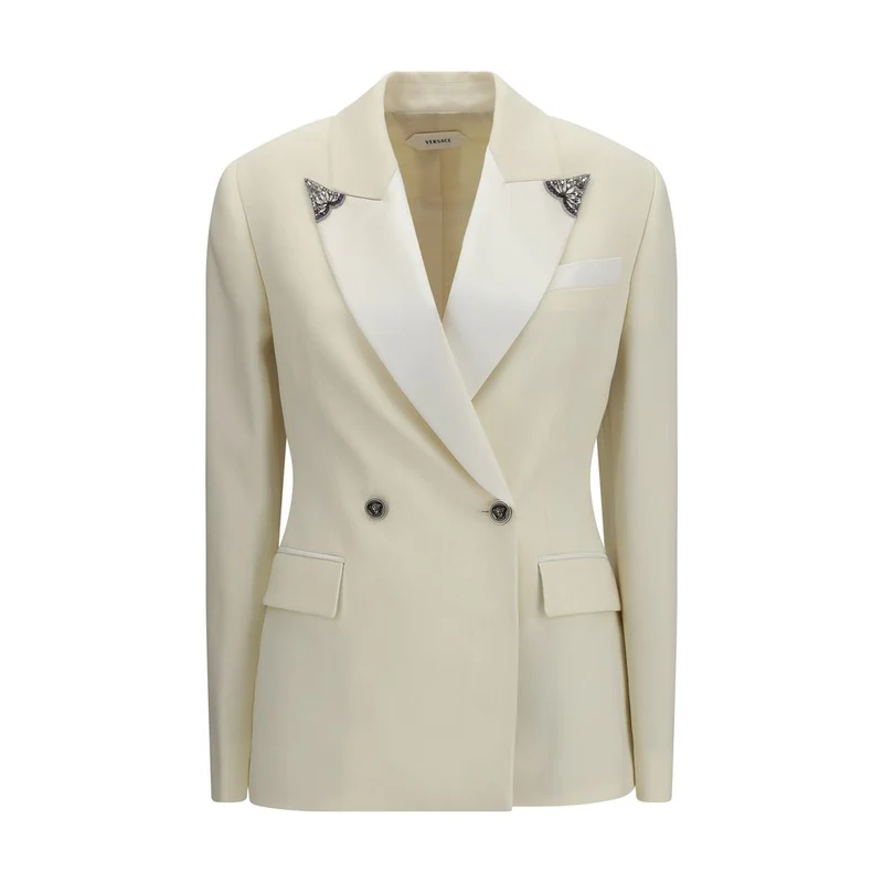 Versace Beige Wool Oves Aries Blazer IT42 | L