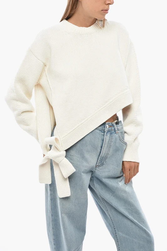 0405~Crewneck Cotton-Blend Sweater with Side Slit 42