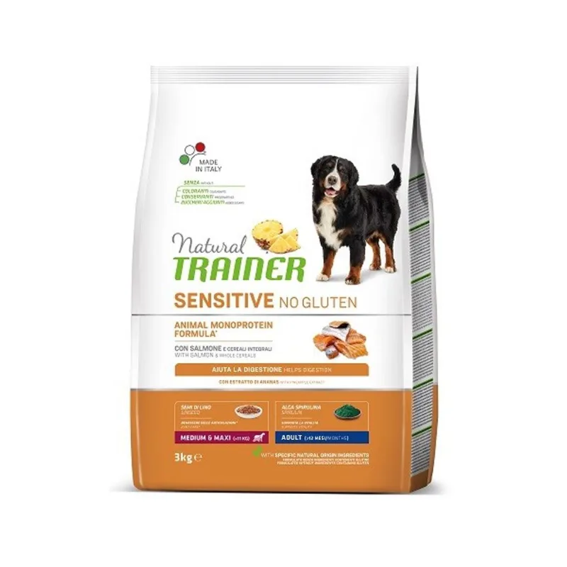 Natural trainer Sensitive cane No Gluten Medium & Maxi Adult Salmone 3 kg