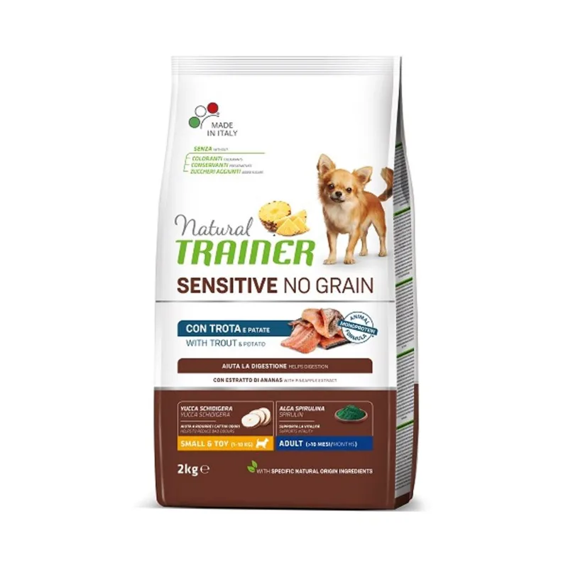 Natural Trainer sensitive noain cane small & toy adult trota Natural Trainer sensitive no grain cane small & toy adult trota 2 kg