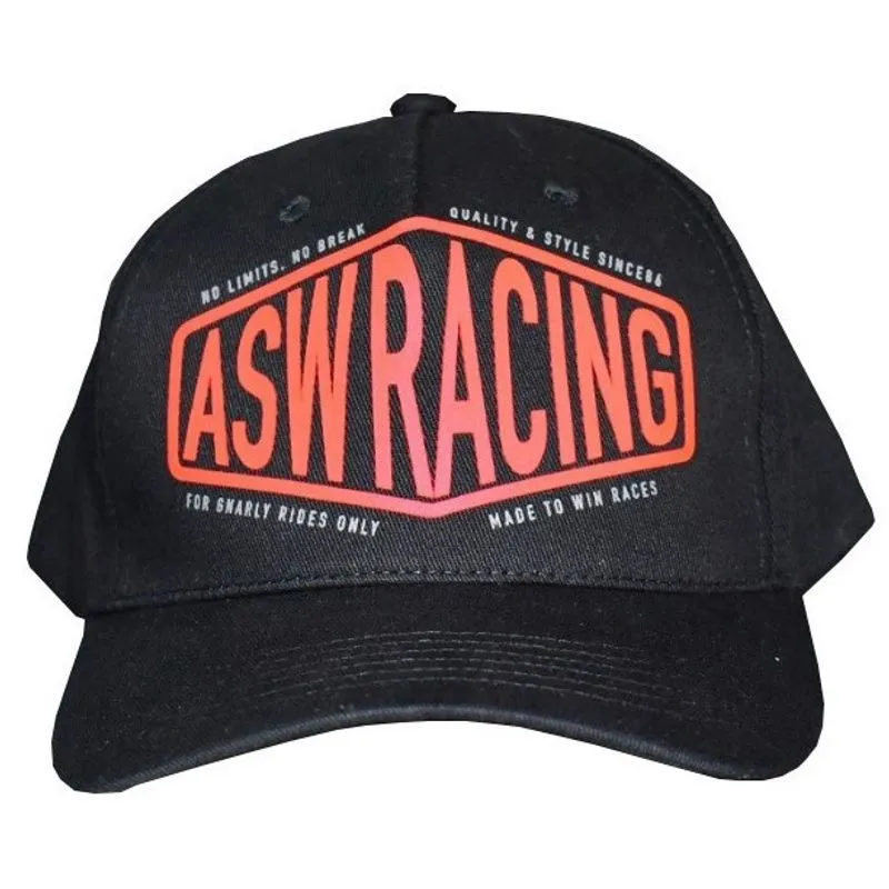 Boné Asw Rancing Regulagem Preto Vermelho