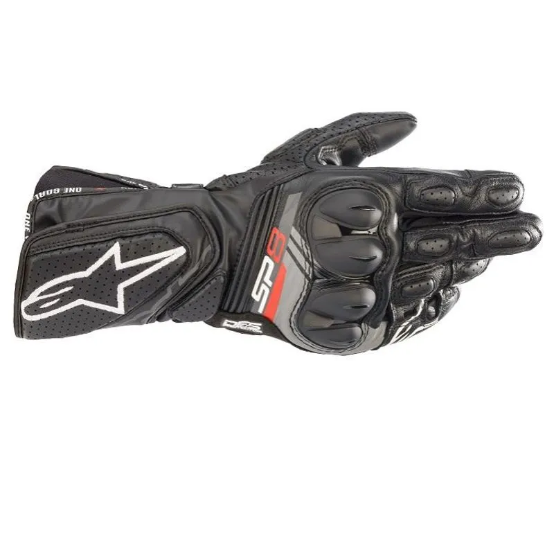 Luva Alpinestars Couro Sp-8 V3 Preta Sp8