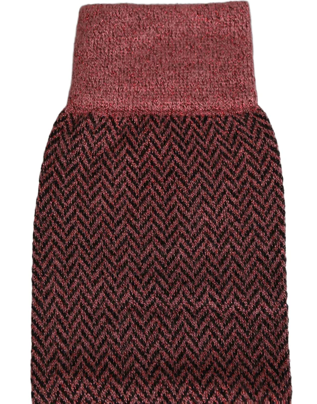 Dolce & Gabbana Burgundy Viscose Over The Calf Accessory Socks L