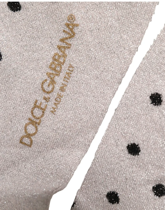 Dolce & Gabbana Gray Viscose Stretch Dotted Women Accessory Socks L