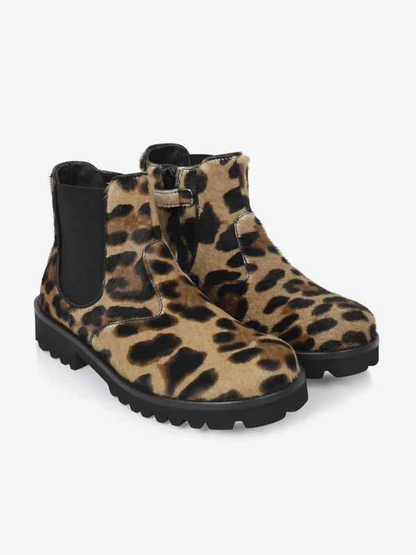 Dolce & Gabbana Girls Leopard Boots Multicoloured / EU 30 UK 12