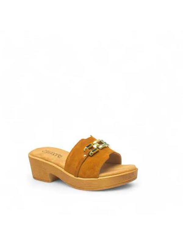 CINZIA SOFT Ciabatta Tacco Medio Donna - NG8977 Cuoio 36