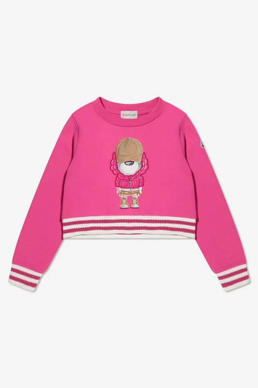 Moncler Enfant Girls Bear Print Sweatshirt in Pink Pink / 12 Yrs