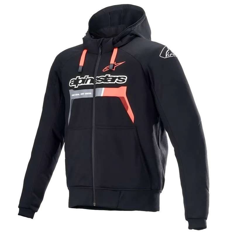 Jaqueta Alpinestars Chrome Ignition Hoodie Preto Vermelho M