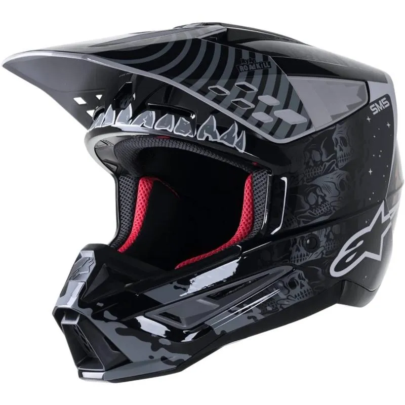 Capacete Alpinestars Sm5 Solar Flare - Preto/cinza/dourado