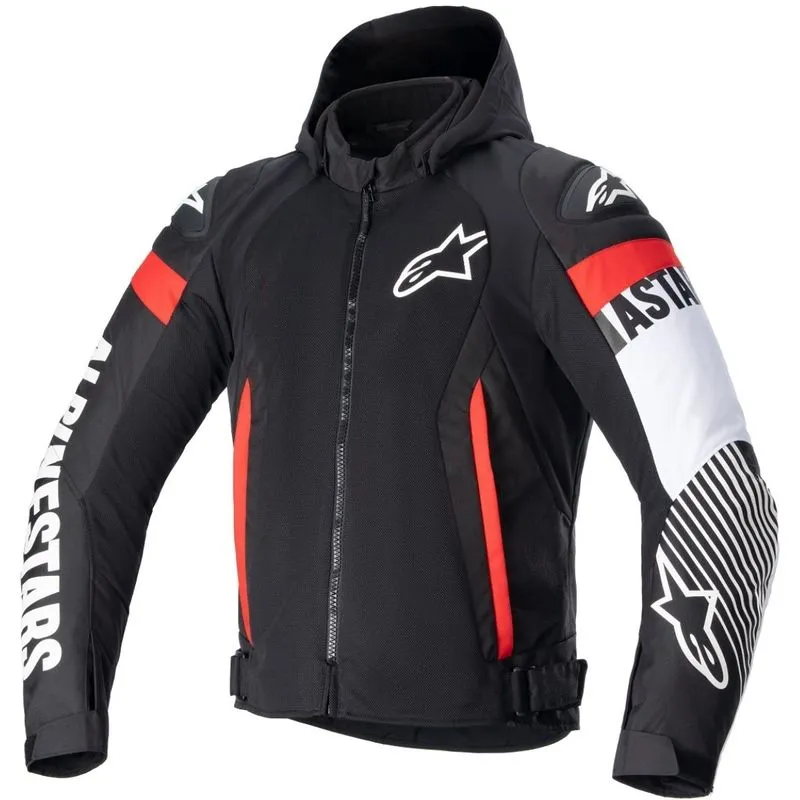 Jaqueta Alpinestars Zaca Air - Preto/branco/vermelho Fluor