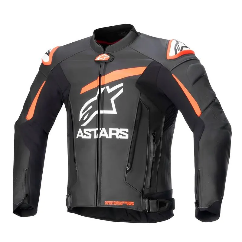 Jaqueta Alpinestars GP Plus V4 Preto Vermelho Fluo Branco 58