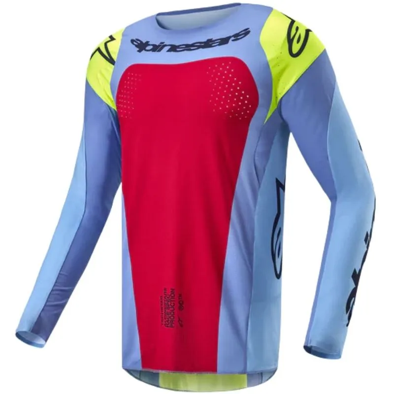 Camisa Alpinestars Techstar Ocuri 24 Azul/amarelo Fluor/vermelho