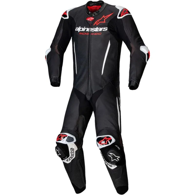 Macacão Alpinestars Gp R7 1 Peça - Preto/branco/vermelho Fluor
