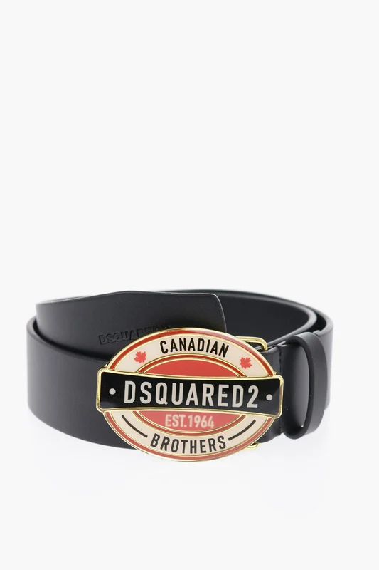 1500~Solid Leather Belt with 35mm Logo Buckle I