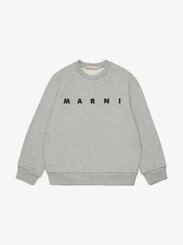 MARNI Kids Logo Sweatshirt in Grey Grey / 12 Yrs