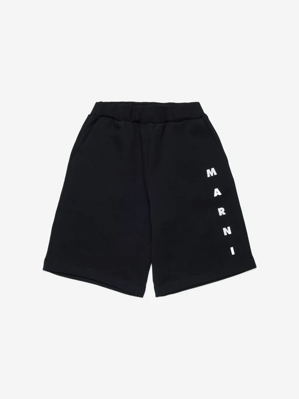 MARNI Kids Logo Shorts in Black Black / 6 Yrs