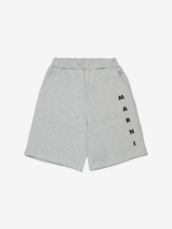 MARNI Kids Logo Shorts in Grey Grey / 4 Yrs