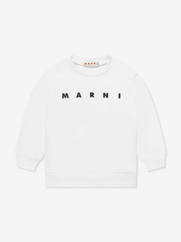 MARNI Kids Logo Sweatshirt in White White / 14 Yrs
