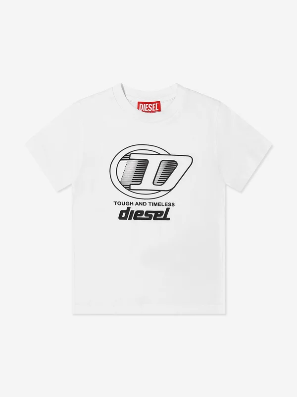 Diesel Kids Logo T-Shirt in White White / 6 Yrs