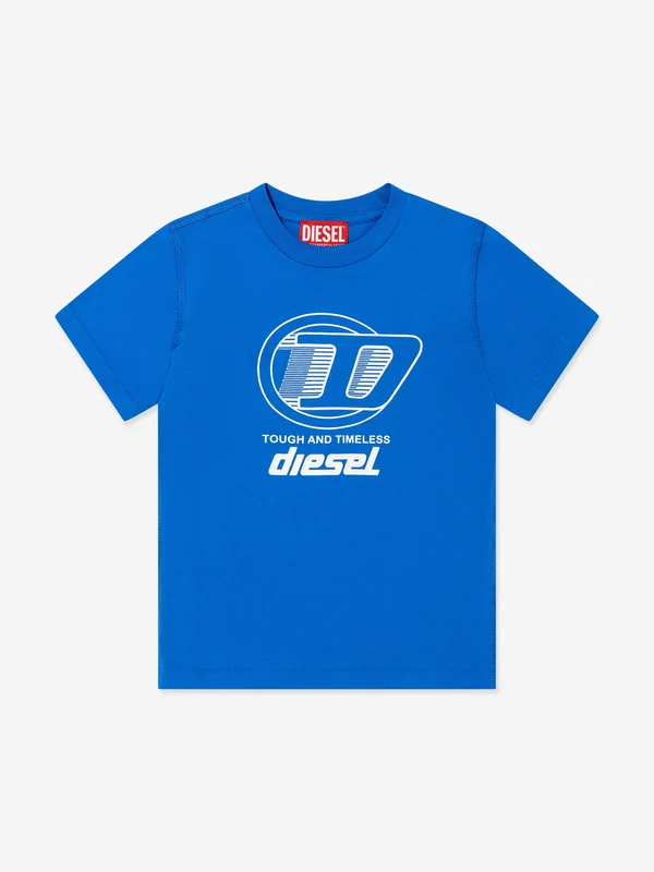Diesel Kids Logo T-Shirt in Blue Blue / 8 Yrs