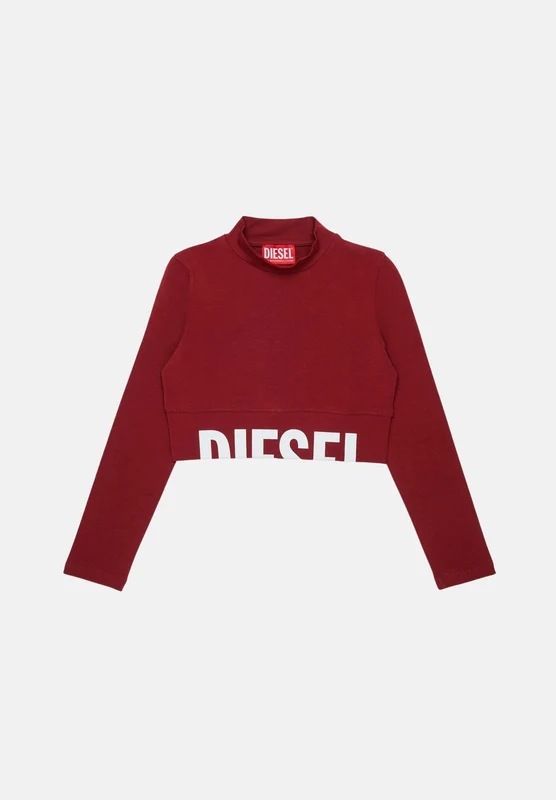 DIESEL T-shirt manica lunga TCEFILS Syrah bordeaux, per donna, ragazzi e bambini con logo frontale. 10A - XS