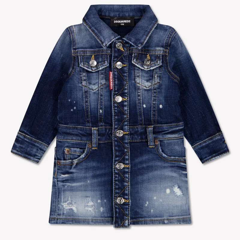 Dsquared2 Baby Meisjes Jurk In Jeans 24 Maanden