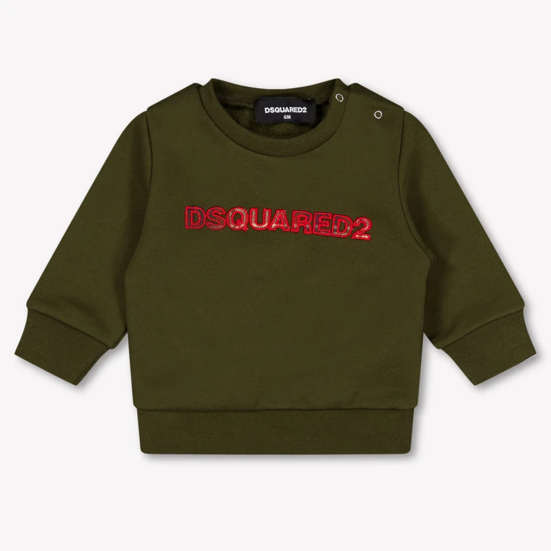 Dsquared2 Baby Jongens Trui In Army 3 Maanden