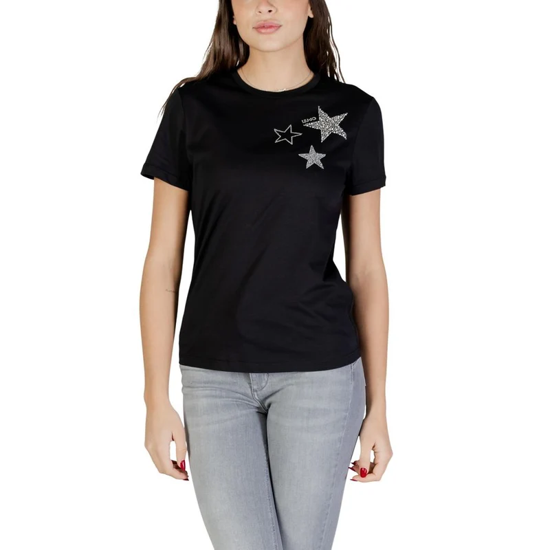 Liu Jo Black Cotton T-Shirt IT38|XS