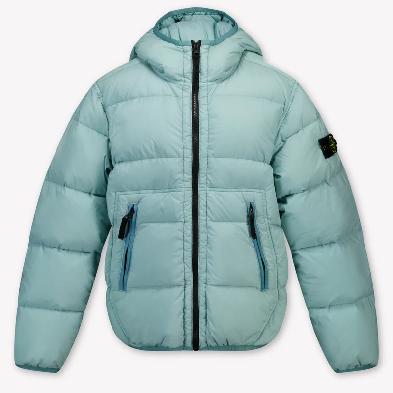 Stone Island Kinder Jongens Winterjas In Licht Blauw 4 Jaar
