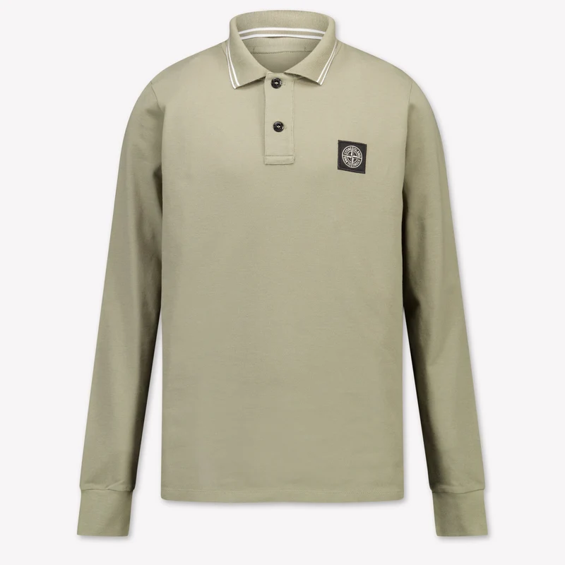 Stone Island Kinder Jongens Polo In Taupe 12 Jaar