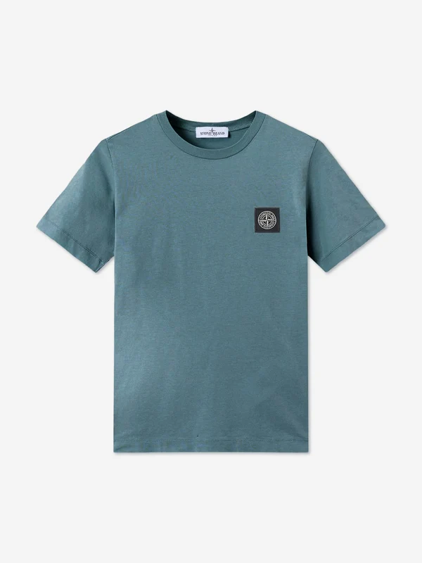 Stone Island Boys 30/1 Cotton Jersey T-Shirt in Blue Blue / 8 Yrs
